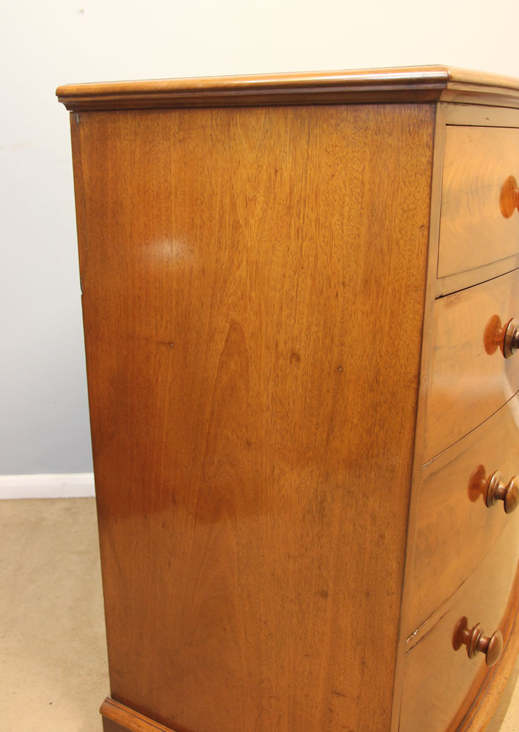 12469r9 Victorian Mahogany Bow Front Chest of Drawers, Victorian Mahogany Bow Front Chest of Drawers