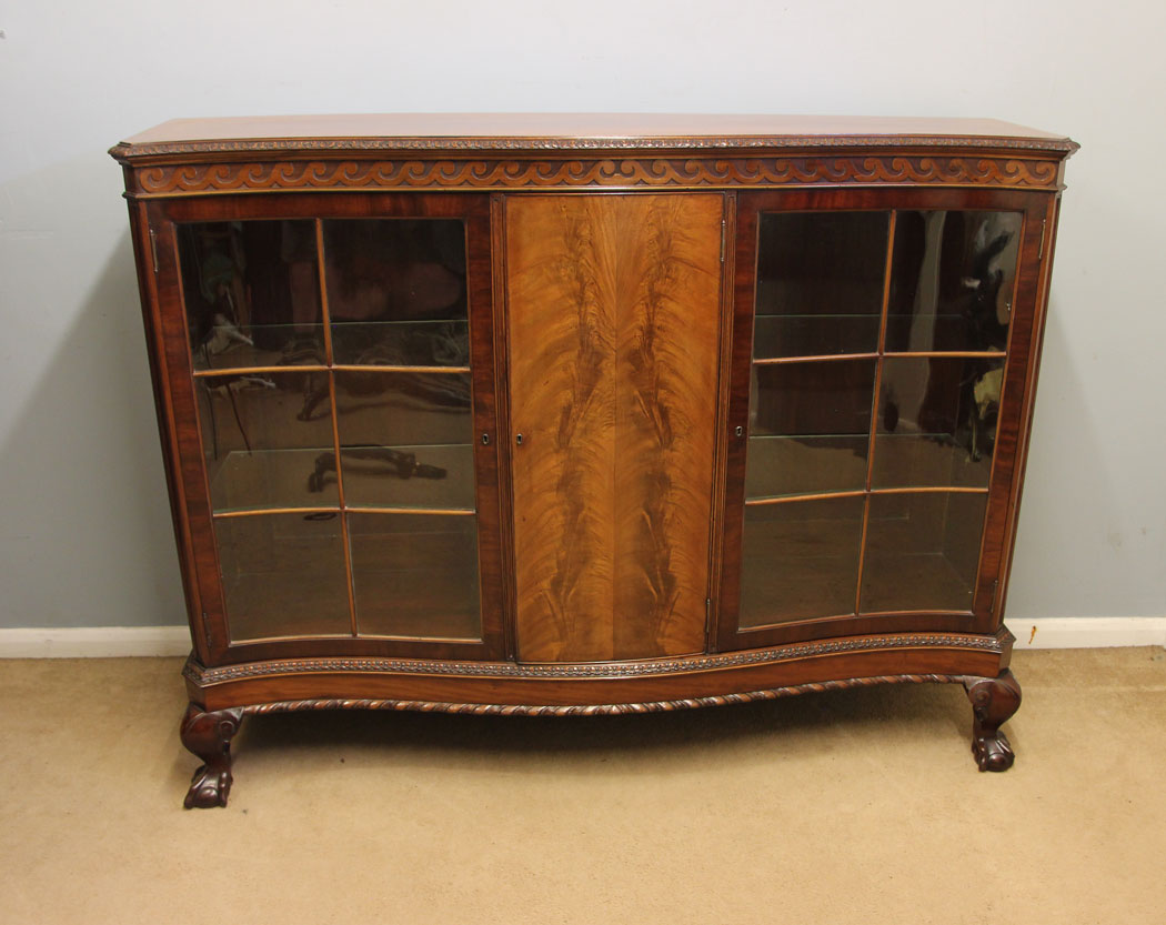 12476r1 Antique Mahogany Bookcase Display Cabinet, Antique Mahogany Bookcase Display Cabinet