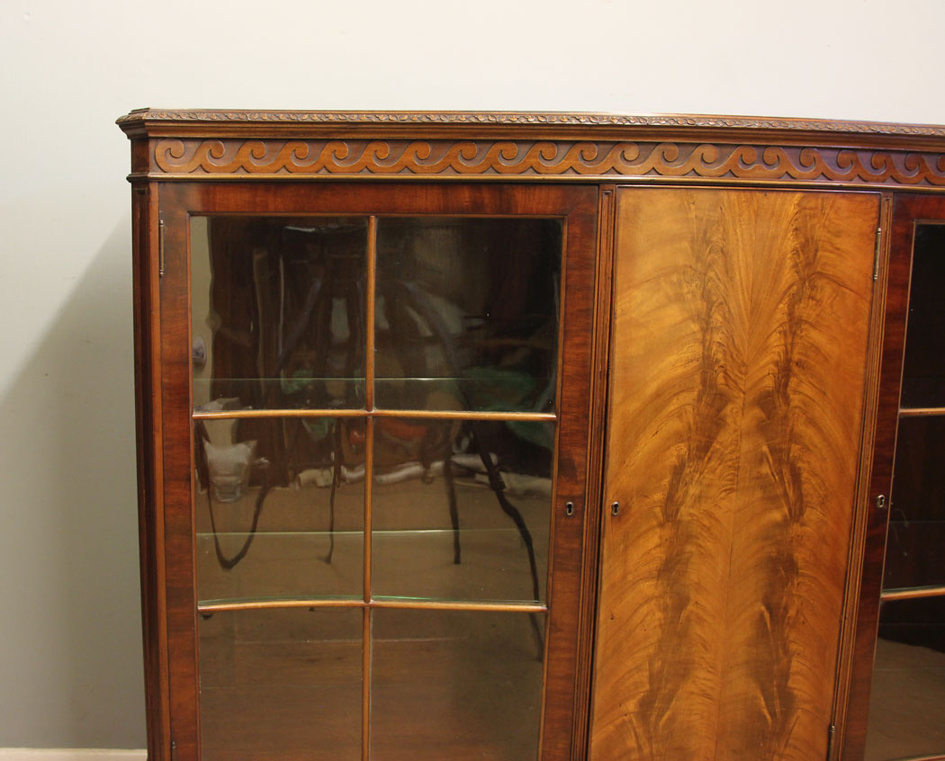12476r12 Antique Mahogany Bookcase Display Cabinet, Antique Mahogany Bookcase Display Cabinet