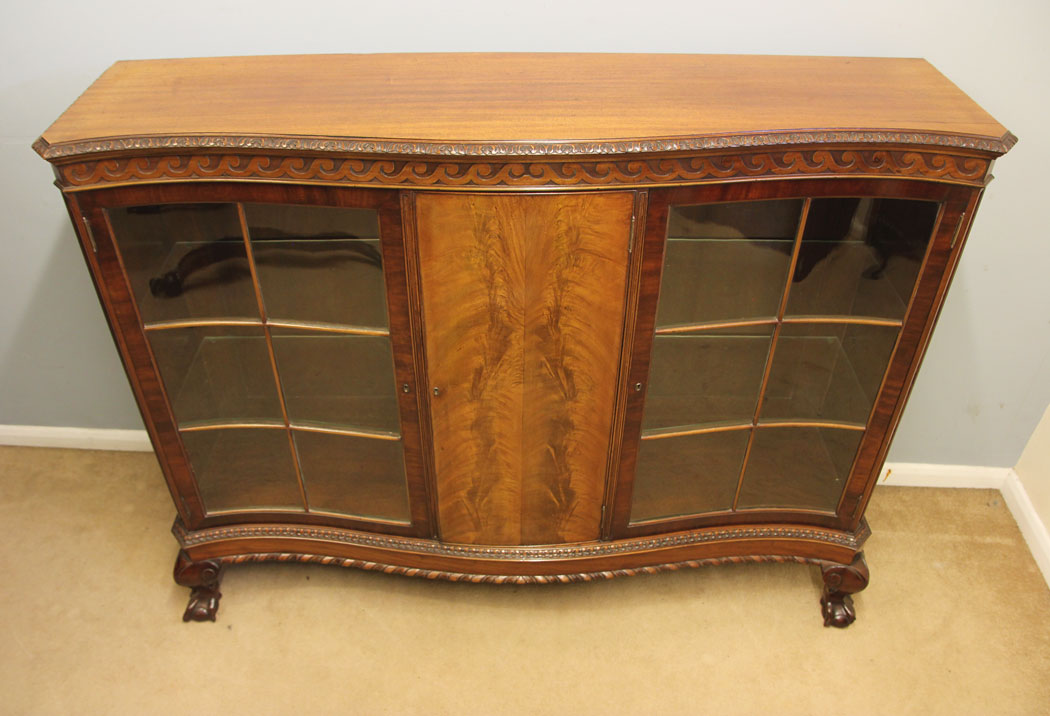 12476r2 Antique Mahogany Bookcase Display Cabinet, Antique Mahogany Bookcase Display Cabinet