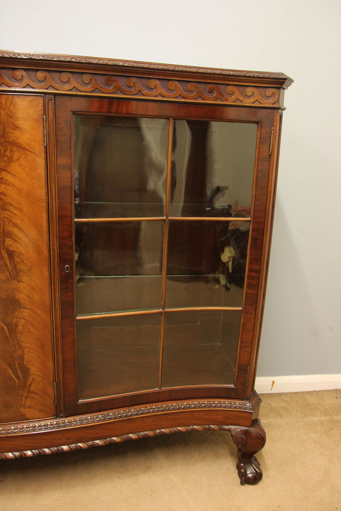 12476r4 Antique Mahogany Bookcase Display Cabinet, Antique Mahogany Bookcase Display Cabinet
