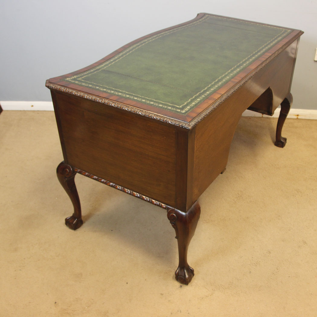 12480r3 Antique Mahogany Knee Hole Writing Desk, Antique Mahogany Knee Hole Writing Desk
