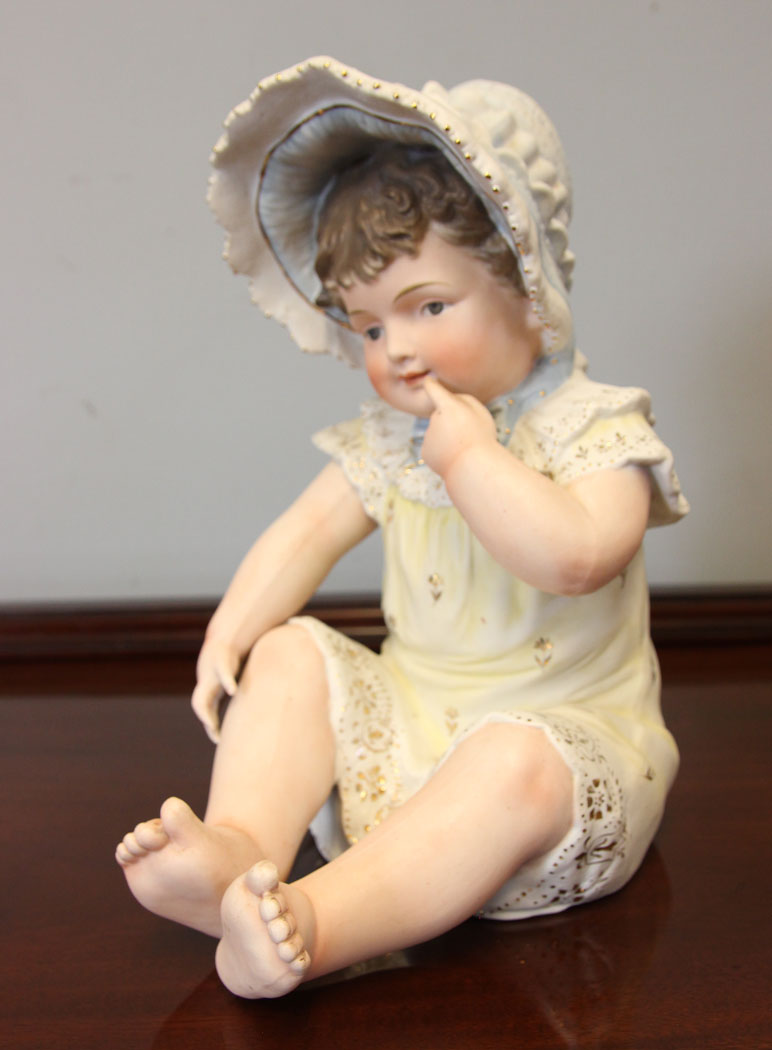 12482r12 Large Pair Antique Bisque Piano Babies, Large Pair Antique Bisque Piano Babies
