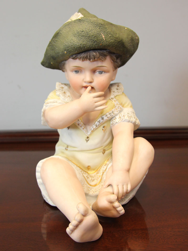12482r13 Large Pair Antique Bisque Piano Babies, Large Pair Antique Bisque Piano Babies