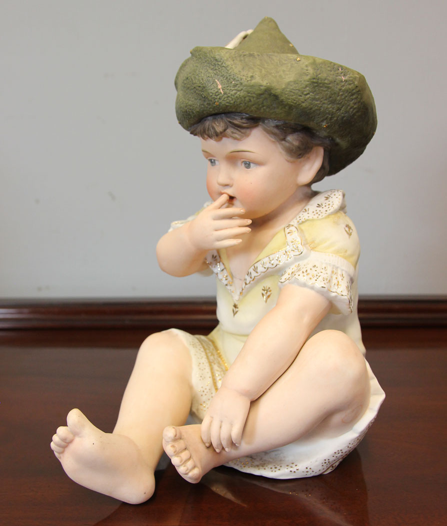 12482r17 Large Pair Antique Bisque Piano Babies, Large Pair Antique Bisque Piano Babies