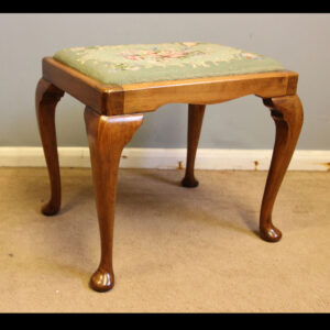 Antique Queen Anne Style Walnut Dressing Stool