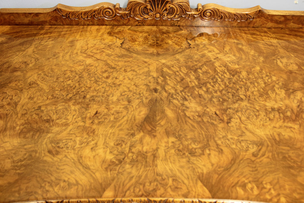 12492r4 Small Burr Walnut Sideboard Server, Small Burr Walnut Sideboard Server