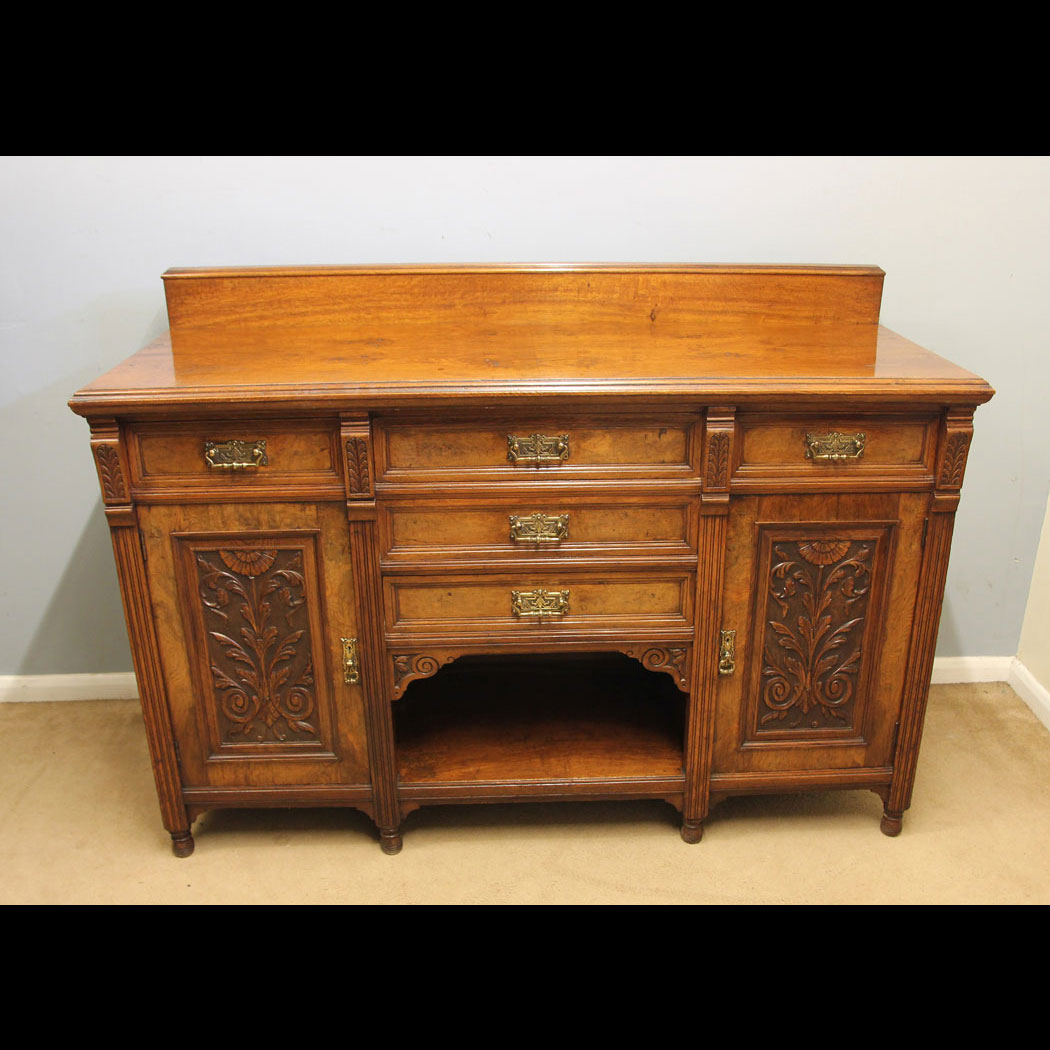12494r01 Antique Pollard Oak Walnut Sideboard Dresser Base, Antique Pollard Oak Sideboard Dresser Base