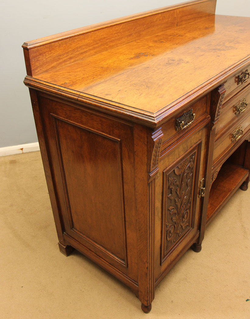 12494r12 Antique Pollard Oak Walnut Sideboard Dresser Base, Antique Pollard Oak Sideboard Dresser Base