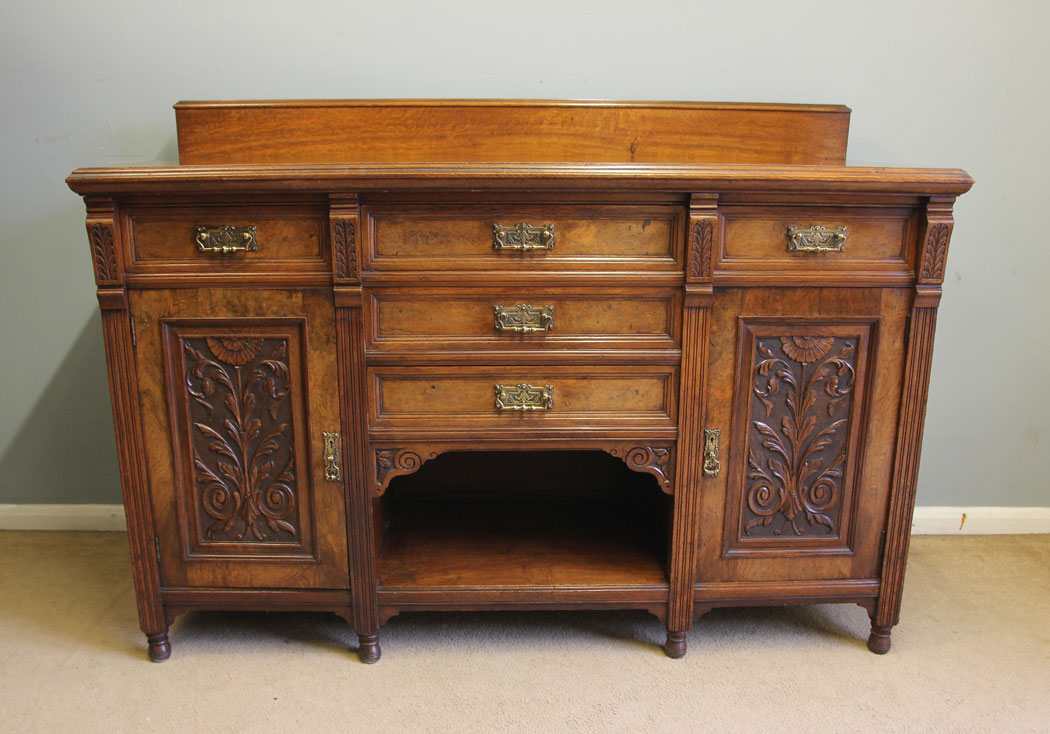 12494r2 Antique Pollard Oak Walnut Sideboard Dresser Base, Antique Pollard Oak Sideboard Dresser Base
