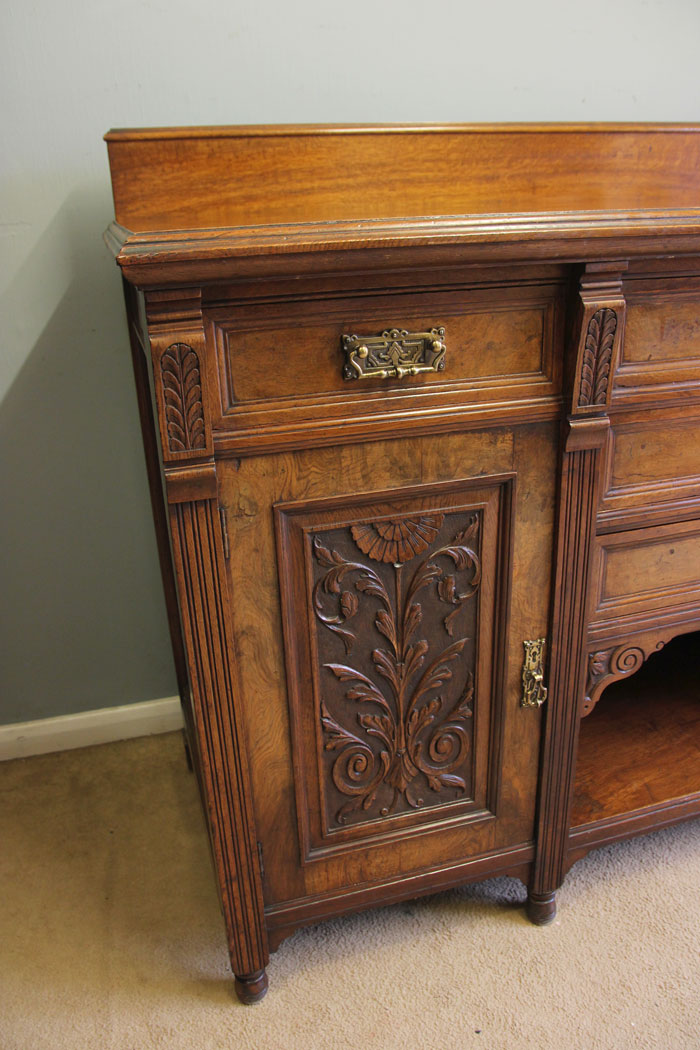 12494r3 Antique Pollard Oak Walnut Sideboard Dresser Base, Antique Pollard Oak Sideboard Dresser Base