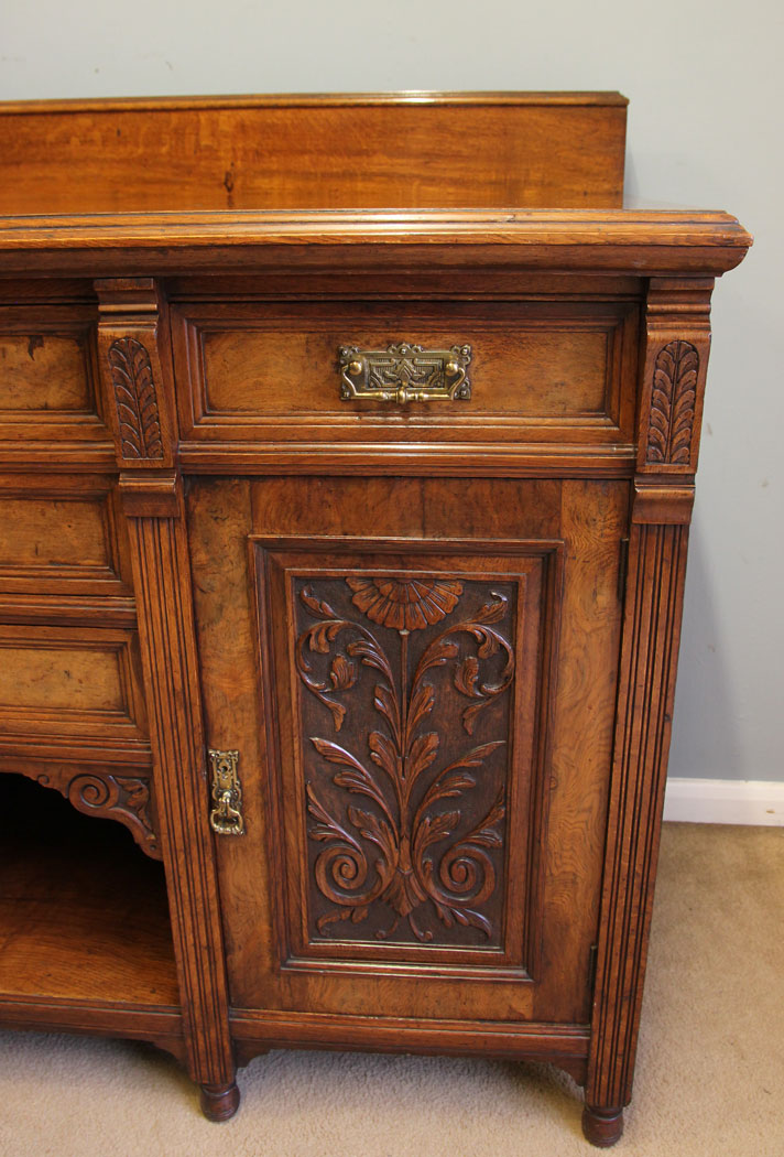 12494r5 Antique Pollard Oak Walnut Sideboard Dresser Base, Antique Pollard Oak Sideboard Dresser Base
