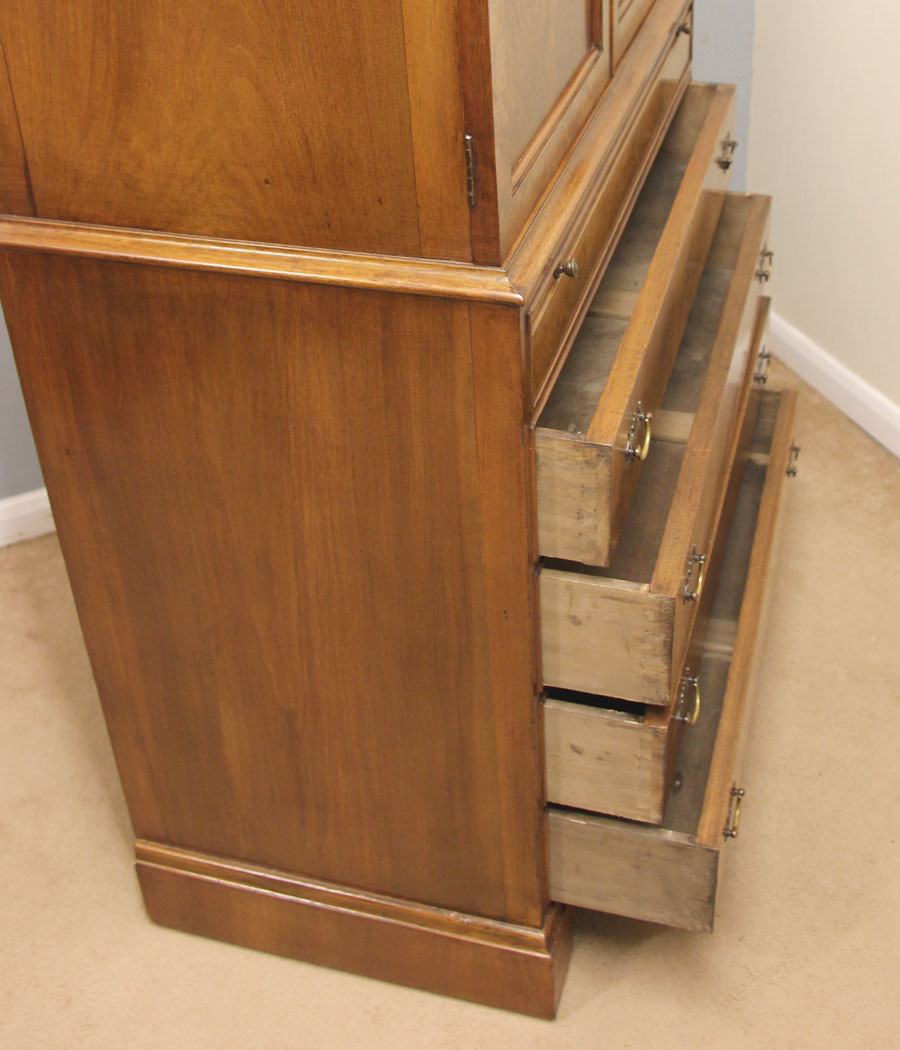 12495r7 Burr Walnut Tallboy Chest Drawers, Drinks Cabinet, Burr Walnut Tallboy Chest Drawers, Drinks Cabinet