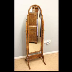 Antique Walnut Cheval Dressing Mirror