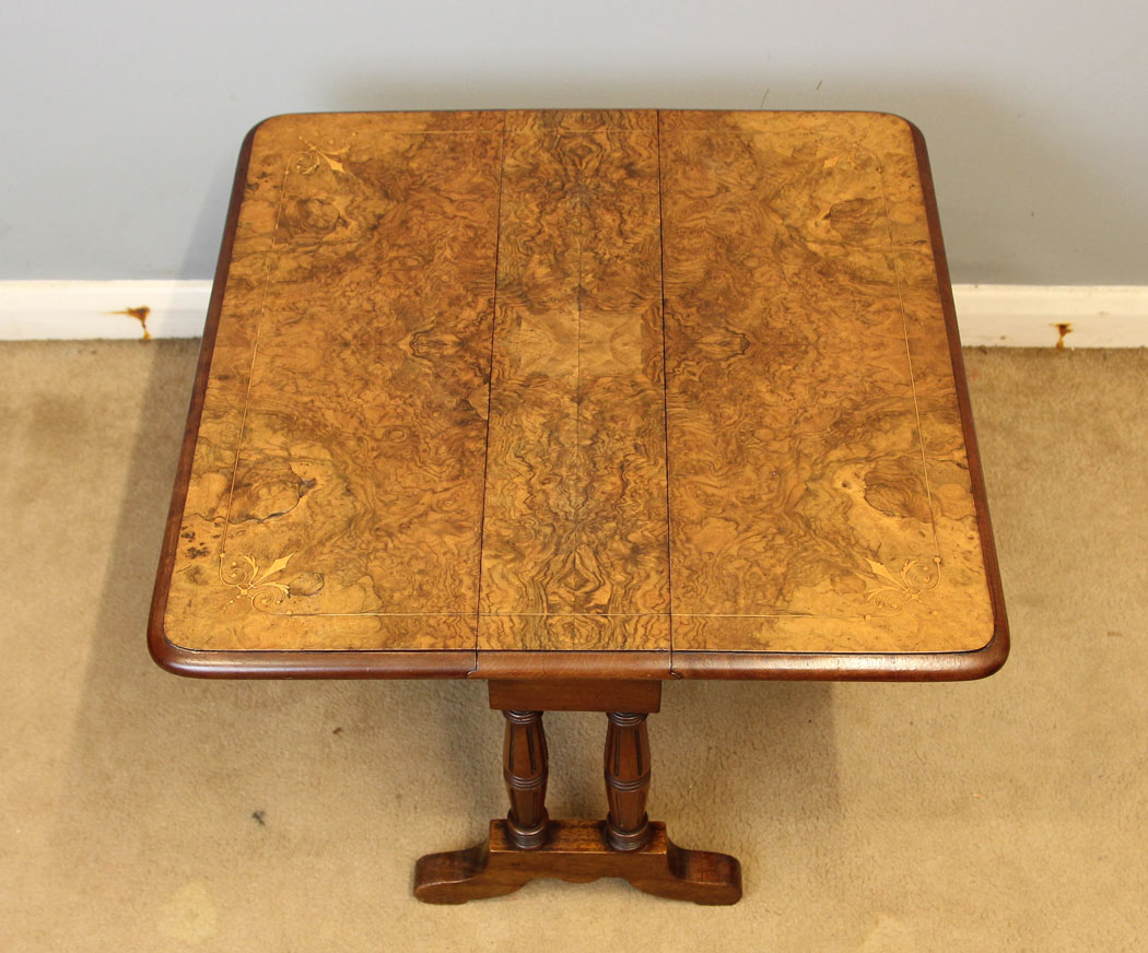 12500r3 Antique Low Burr Walnut Occasional Sutherland Table, - Copy Antique Low Burr Walnut Occasional Sutherland Table