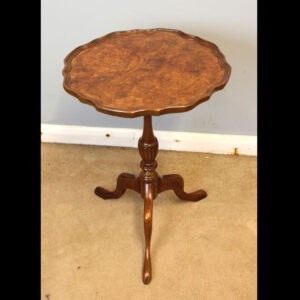 Burr Walnut Tripod Wine Table