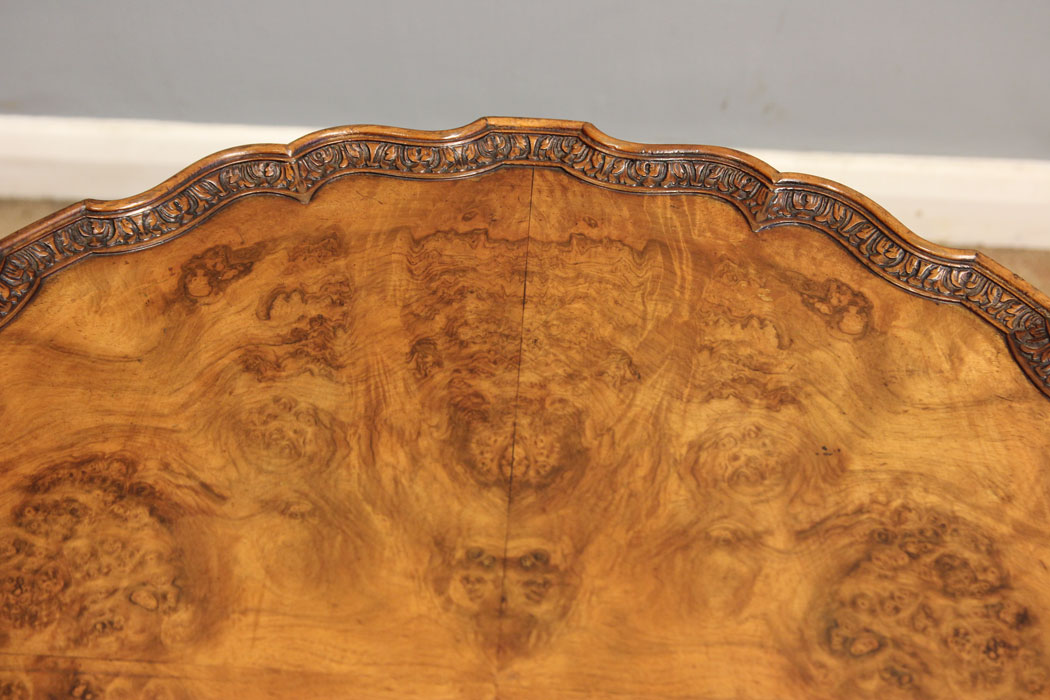 12505r3 Antique Burr Walnut Low Coffee Table, Low Burr Walnut Coffee Table,