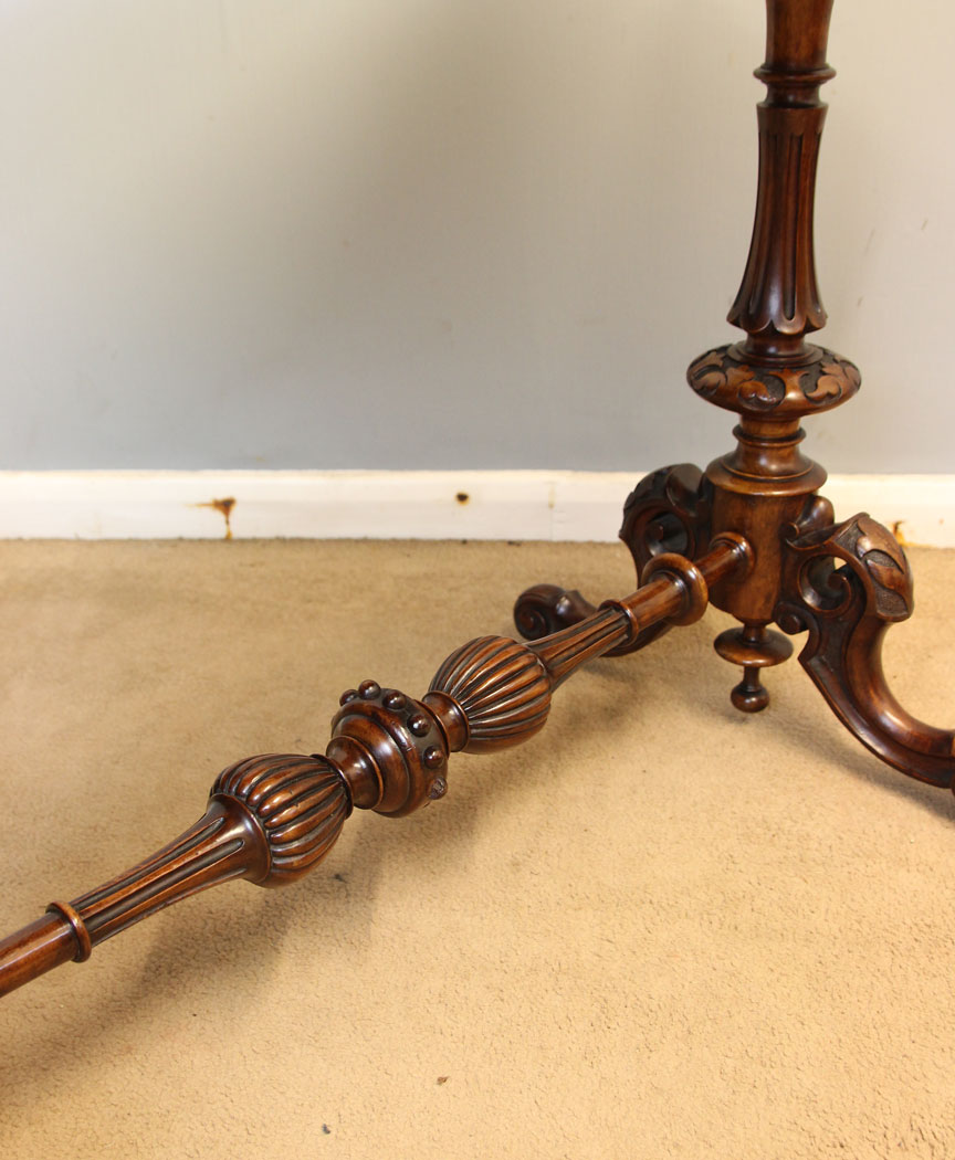12506r11 Antique Victorian Burr Walnut Side Card Console Table, Antique Victorian Burr Walnut Side Card Table,