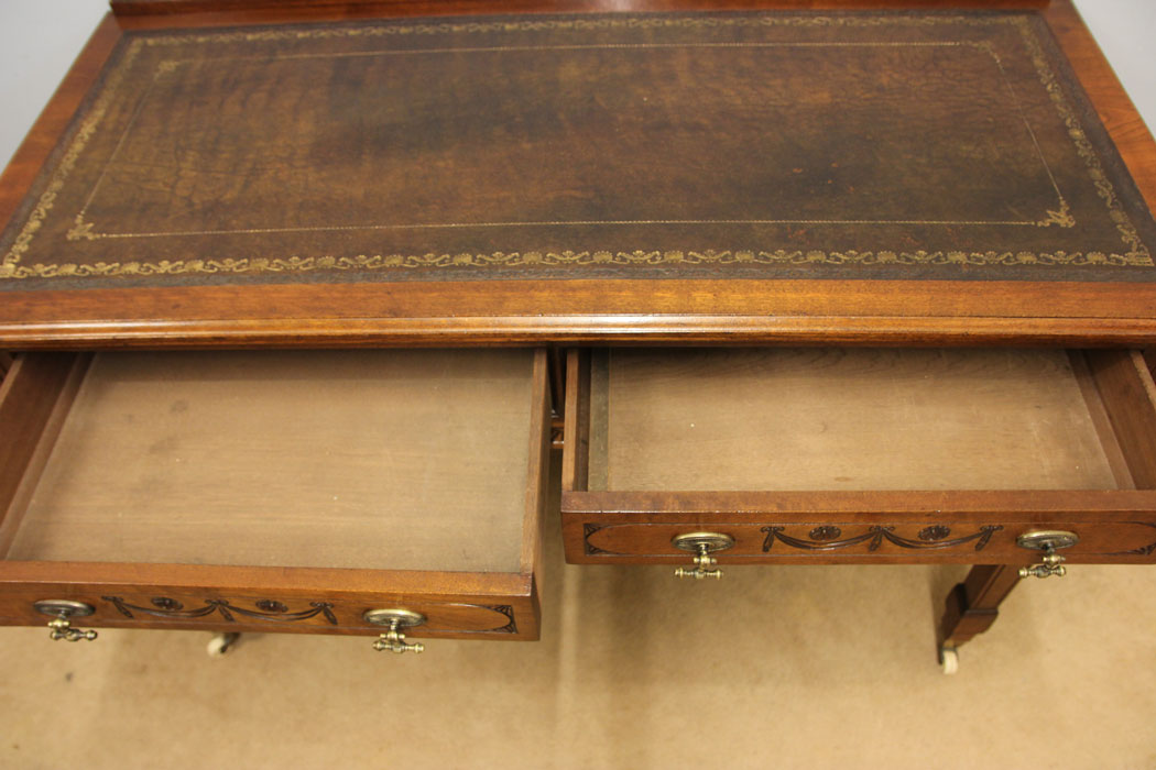 12509r10 Antique Walnut Writing Table Desk, Antique Walnut Writing Table Desk
