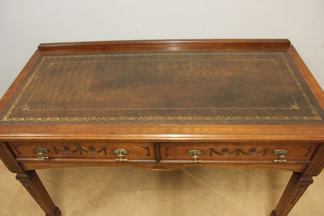 12509r2 Antique Walnut Writing Table Desk, Antique Walnut Writing Table Desk