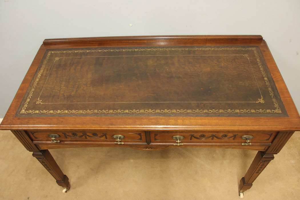 12509r9 Antique Walnut Writing Table Desk, Antique Walnut Writing Table Desk