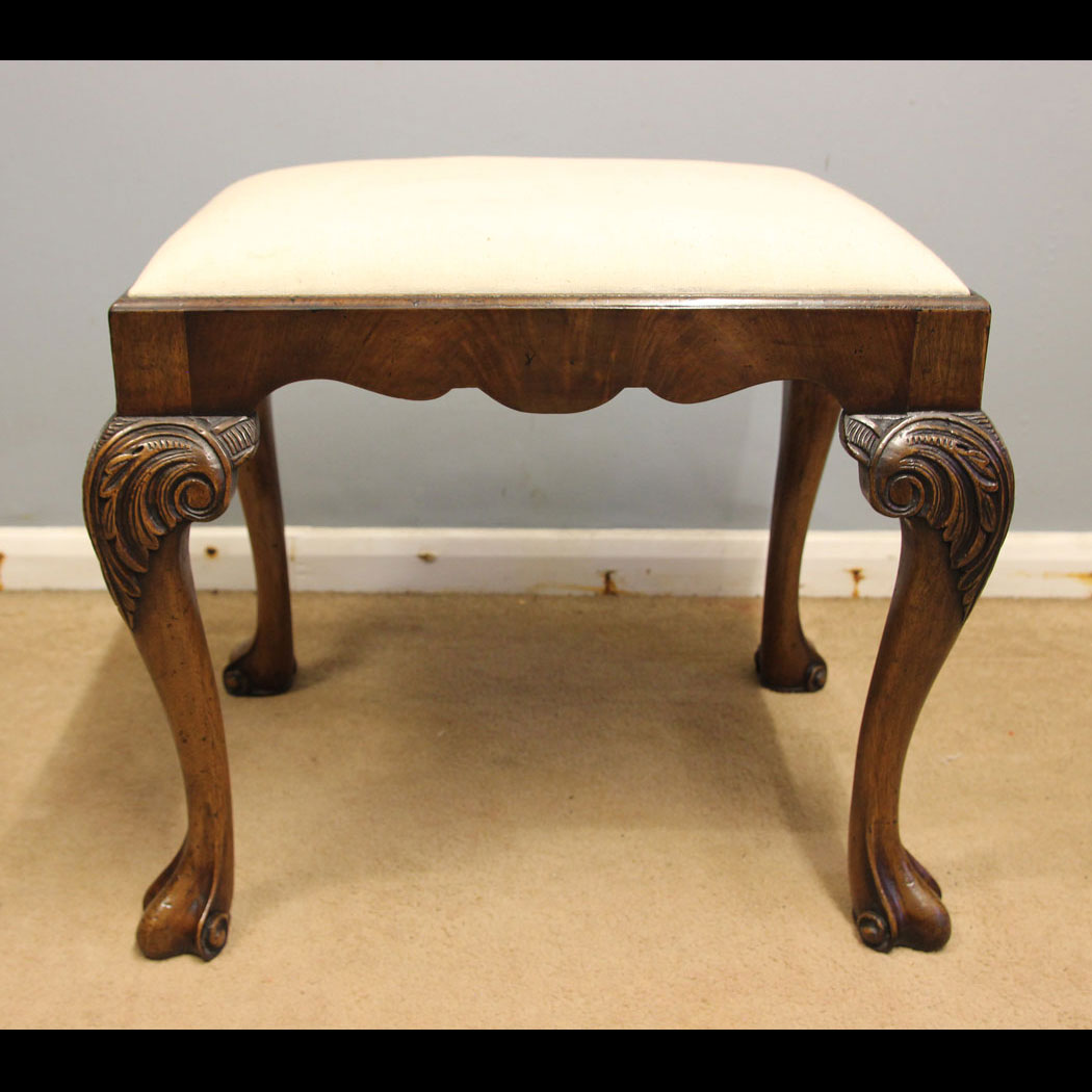 12515r01 Antique Dressing Table Stool, Antique Walnut Dressing Table Stool,