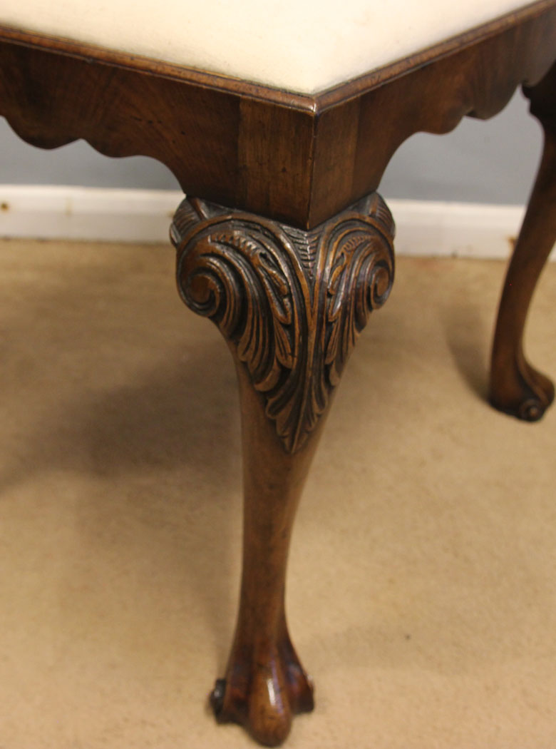 12515r3 Antique Walnut Dressing Table Stool, Antique Walnut Dressing Table Stool