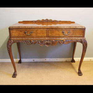 Antique Walnut Two Drawer Serving Side Table