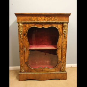 Victorian Walnut Marquetry Pier Display Cabinet