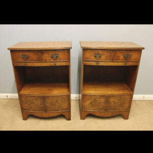 Pair Antique Burr Walnut Bedside Cabinets