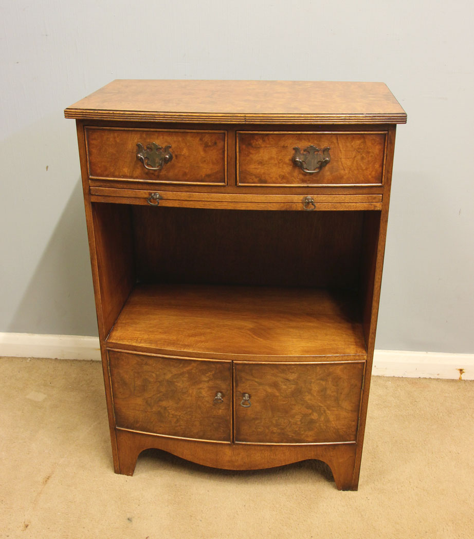 12570r11 Pair Antique Burr Walnut Bedside Cabinets, Pair Antique Burr Walnut Bedside Cabinets