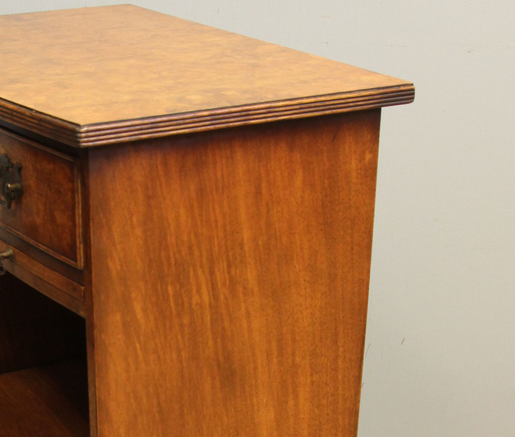 12570r15 Pair Antique Burr Walnut Bedside Cabinets, Pair Antique Burr Walnut Bedside Cabinets