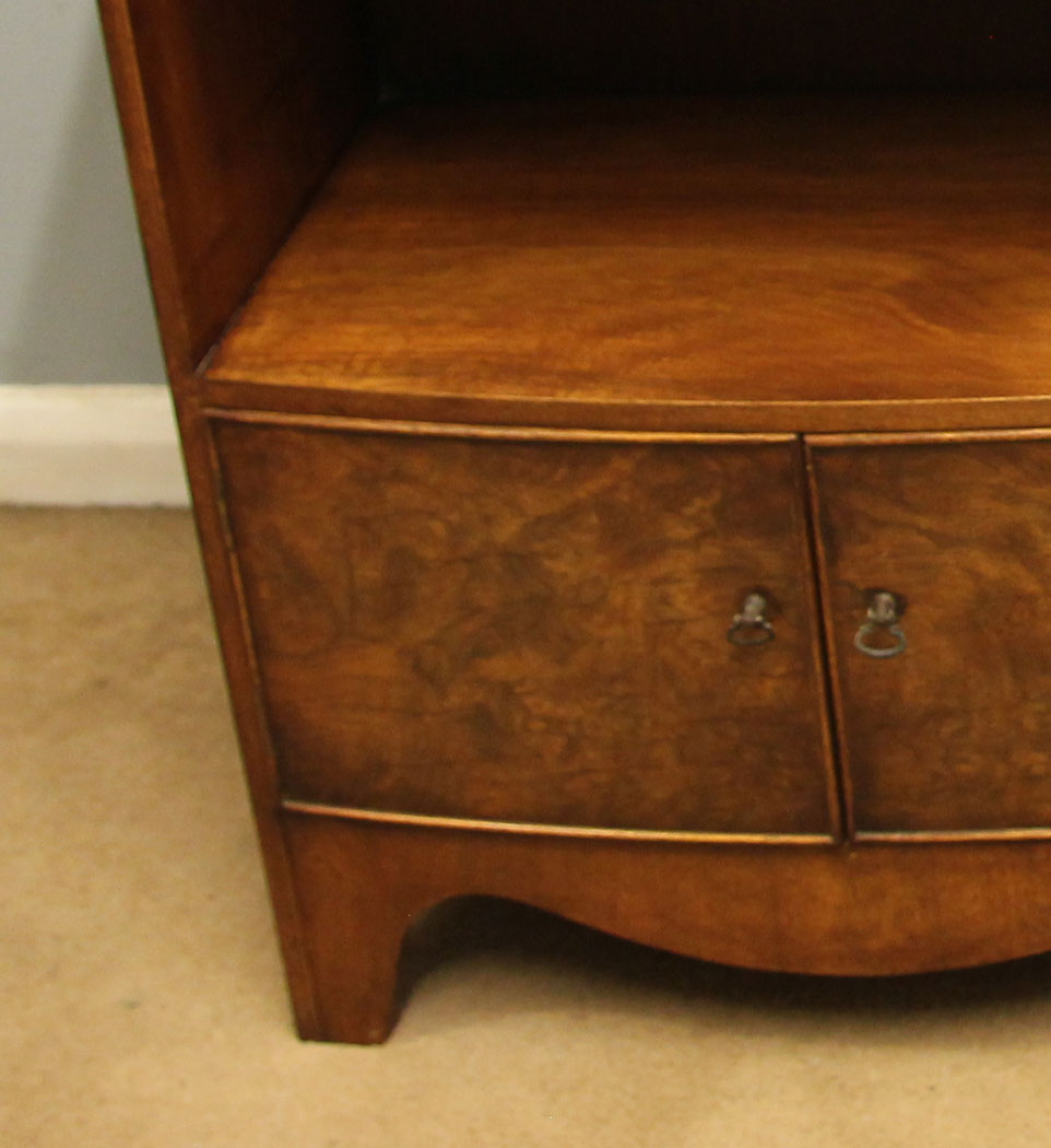 12570r19 Pair Antique Burr Walnut Bedside Cabinets, Pair Antique Burr Walnut Bedside Cabinets