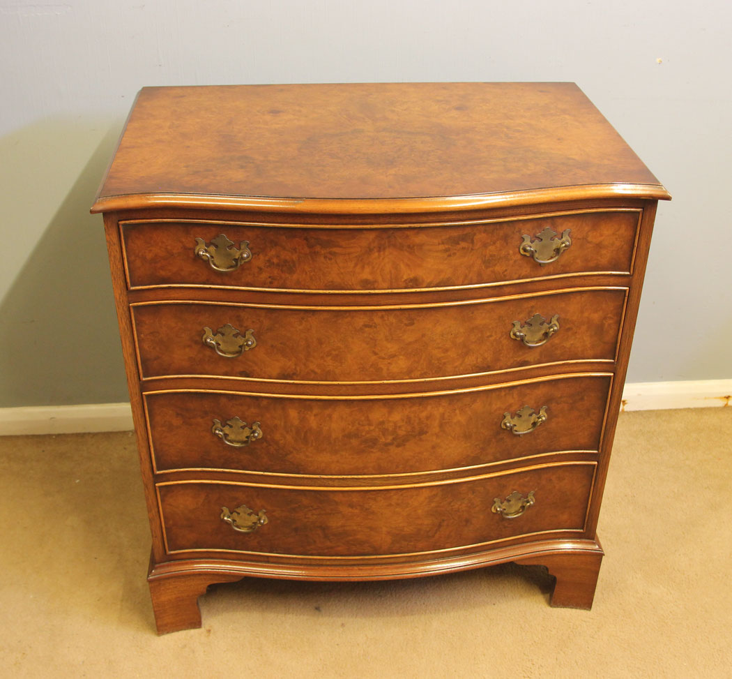 12572r2 Antique Burr Walnut Serpentine Chest of Drawers Burr Walnut Serpentine Chest of Drawers