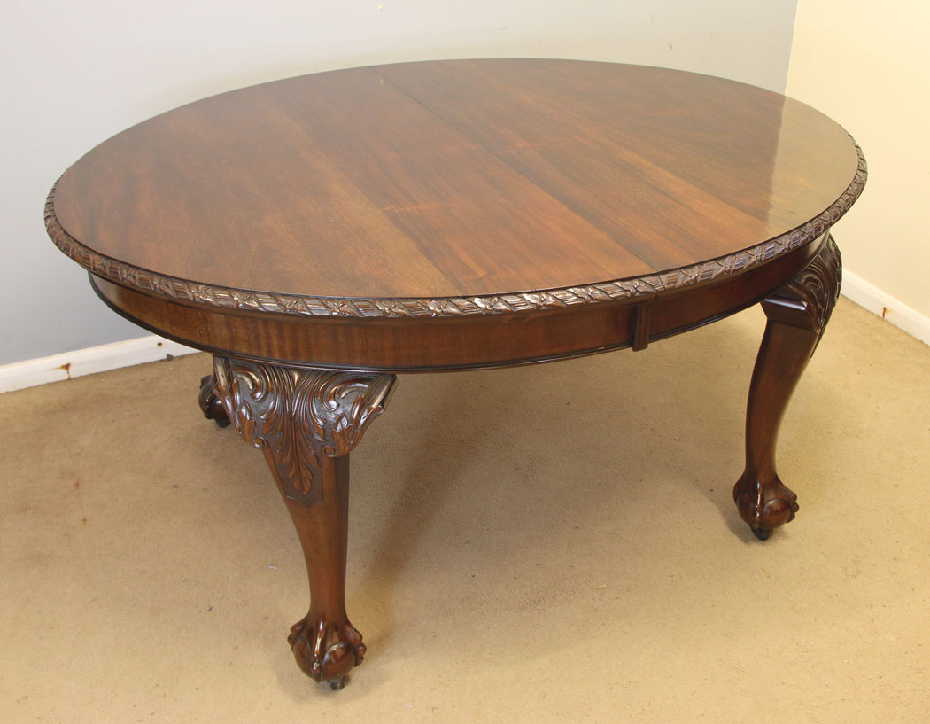 12584r12 Antique Mahogany Extending Dining Table, Antique Mahogany Two Leaf Extending Dining Table