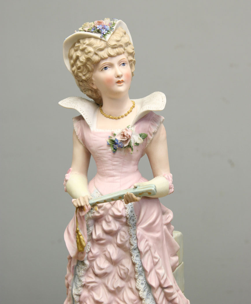 12585r2 Fine Pair Large Antique Bisque Figurines, Fine Pair Large Antique Bisque Figurines