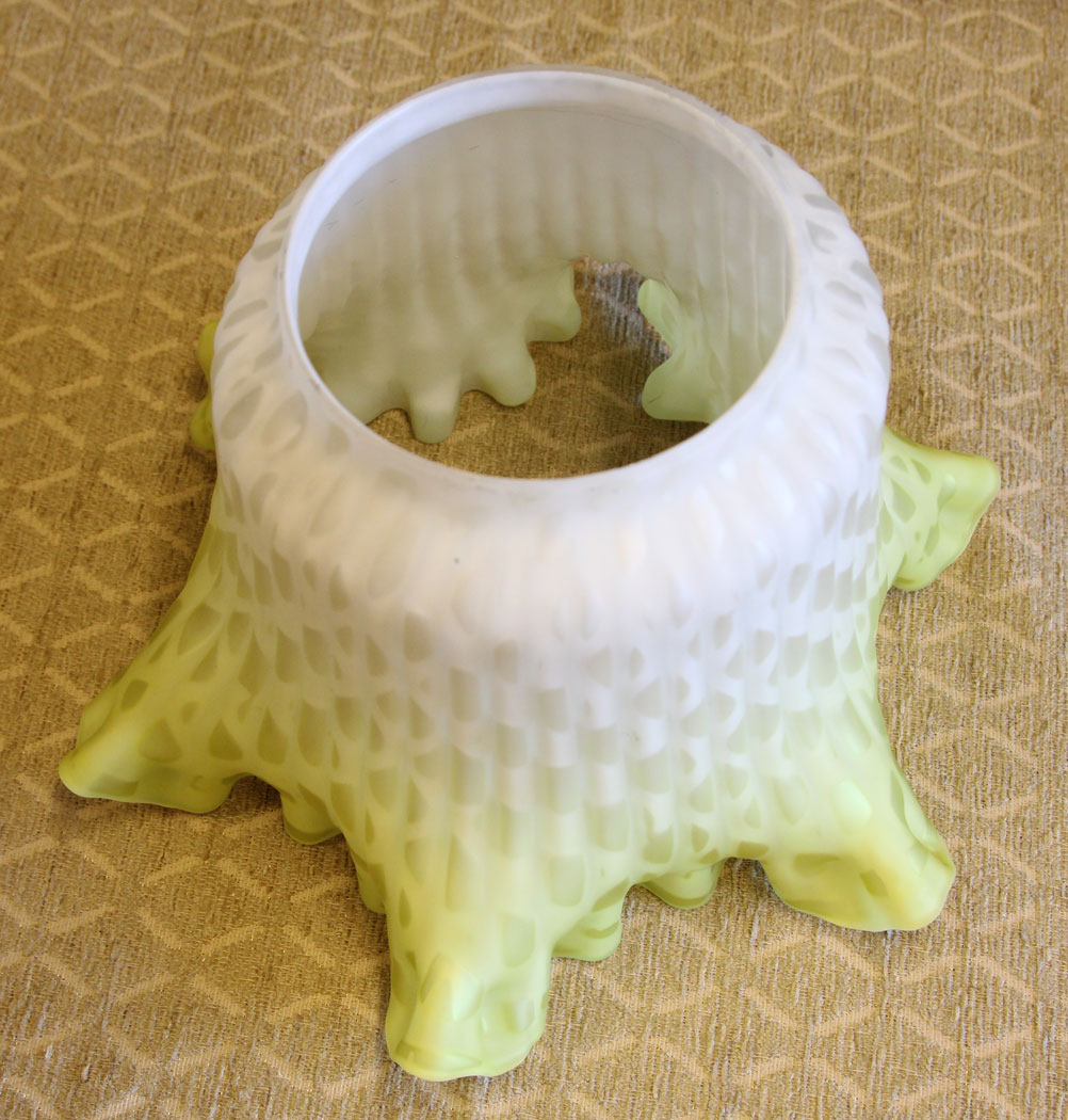 12587r5 Antique Satin Glass Oil Lamp Shade, Antique Satin Glass Oil Lamp Shade