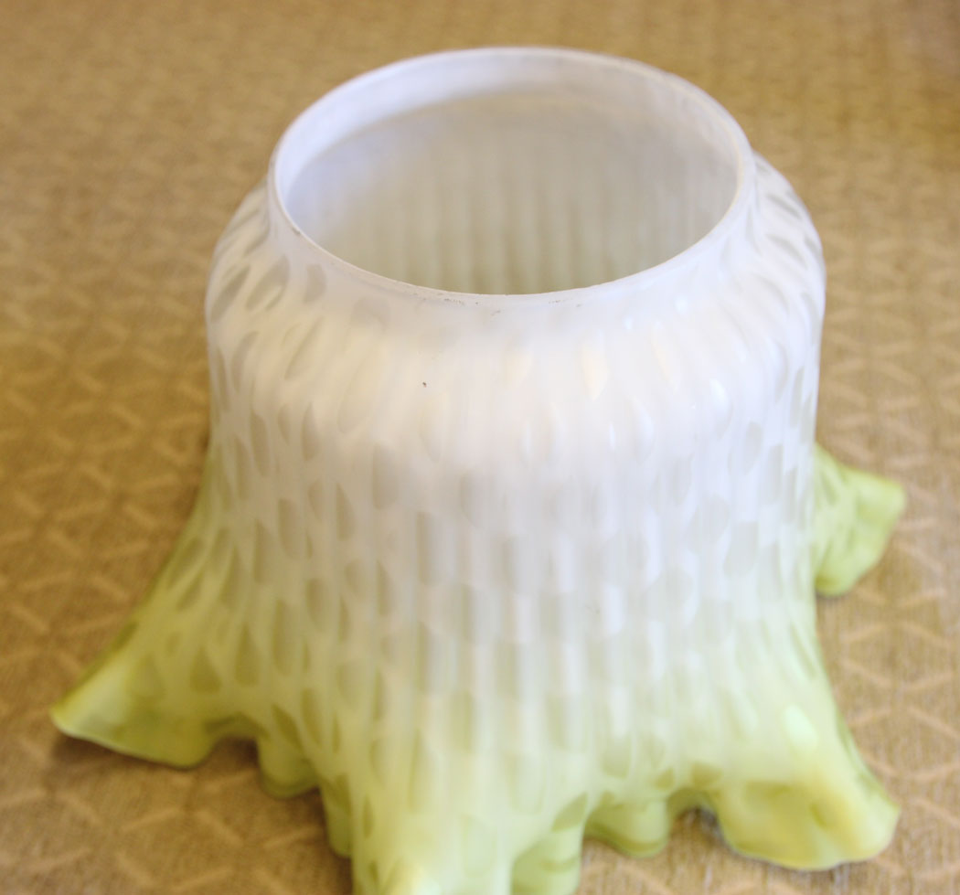 12587r6 Antique Satin Glass Oil Lamp Shade, Antique Satin Glass Oil Lamp Shade